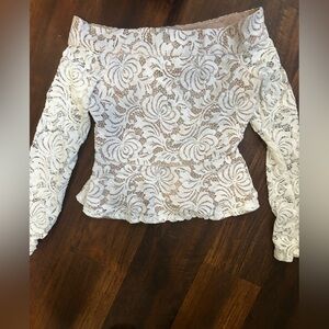 BCBGMaxAzria Cream Lace Blouse